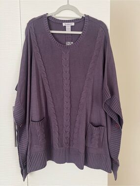 Roamans Women's Lavender Cable Knit Sweater